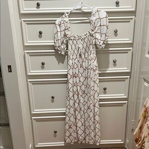 Hill House White and Brown Maxi Dress